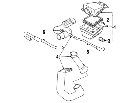 1992 Pontiac Sunbird Air Intake, Engine Parts Hose Diagram for 93211177