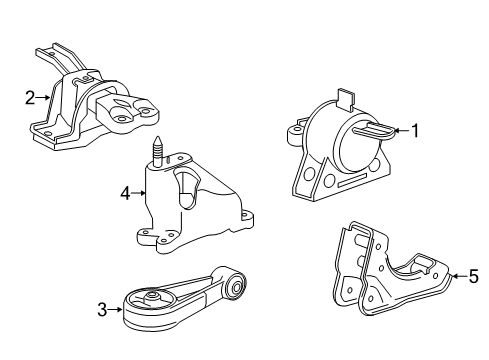 2013 Chevrolet Spark Engine & Trans Mounting Transmission Mount Bracket Diagram for 95946682