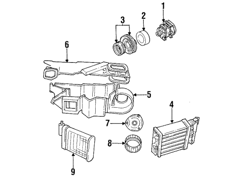 1990 Chrysler LeBaron Condenser, Compressor & Lines, Evaporator & Heater Components CONDENSER-Air Conditioning Diagram for 5012647AA