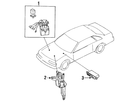 1991 Infiniti Q45 ABS Components Absorber Actuator Assy Diagram for 47600-60U01