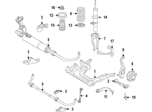 2021 BMW 530e xDrive Front Suspension Components, Ride Control, Stabilizer Bar, Upper Control Arm LEFT FRONT SPRING STRUT Diagram for 31316896361