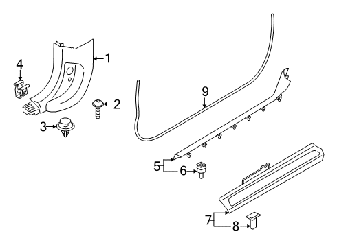 2021 BMW 840i Interior Trim - Pillars Door Weatherstrip Diagram for 51768739182