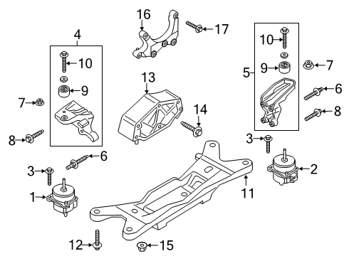 2021 Ford Mustang Automatic Transmission Damper Bolt Diagram for -W500115-S443