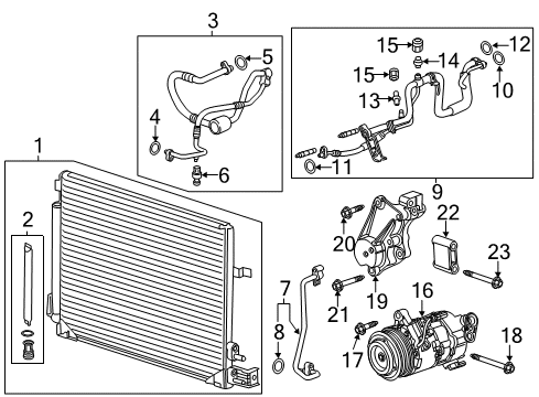 2014 Cadillac CTS A/C Condenser, Compressor & Lines Lower Hose Seal Diagram for 25740416