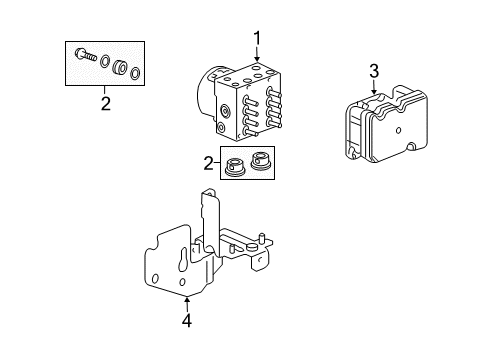 2009 Pontiac G5 ABS Components Control Module Diagram for 25907526