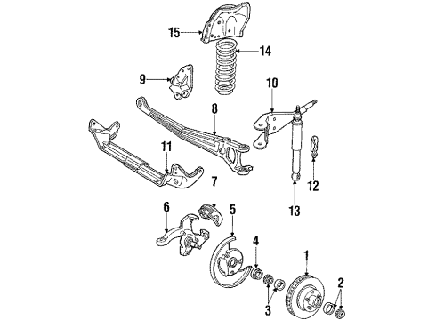 1989 Ford Bronco II Front Suspension Components, Carrier & Front Axles, Stabilizer Bar Caliper Diagram for 5C2Z-2553-BA