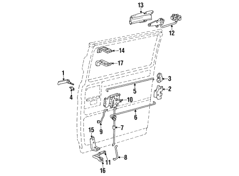 1984 GMC G1500 Side Loading Door - Glass & Hardware Latch Asm, Body Side Window Diagram for 14012185