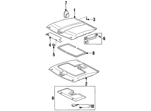 1997 Toyota Paseo Interior Trim - Roof Sunvisor Holder Diagram for 74348-33020-B5