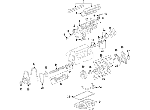 2015 GMC Sierra 3500 HD Engine Parts, Mounts, Cylinder Head & Valves, Camshaft & Timing, Oil Pan, Oil Pump, Crankshaft & Bearings, Pistons, Rings & Bearings Transmission Mount Diagram for 84338602