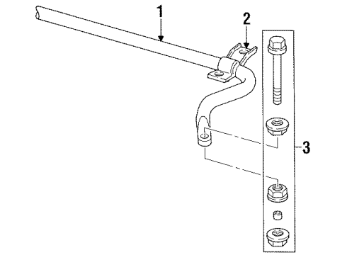 2000 Plymouth Breeze Stabilizer Bar & Components - Front Bar Front Sway Diagram for 4764856AA