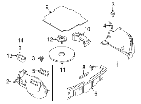 2020 Toyota Yaris Interior Trim - Rear Body Trunk Lamp Diagram for 81331-WB001