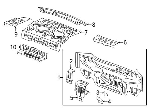 2016 Chevrolet Cruze Rear Body Extension Diagram for 23205381