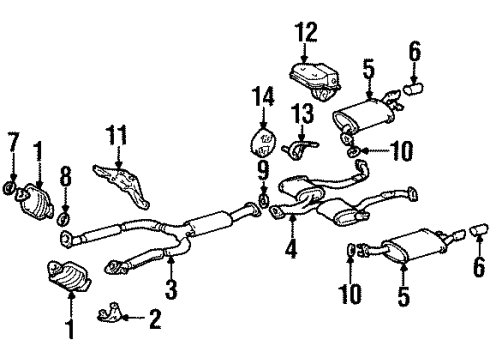 1994 Lexus SC400 Exhaust Components Bracket Sub-Assy, Exhaust Pipe Support Diagram for 17506-46010