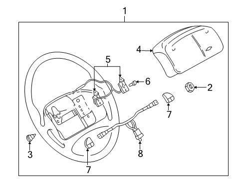 2000 Chevrolet Impala Steering Column & Wheel Steering Wheel Bolt Diagram for 16759159