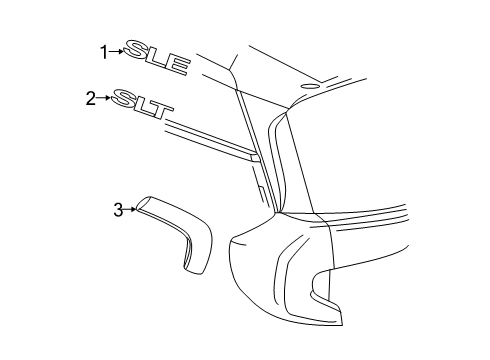 2020 GMC Terrain Exterior Trim - Quarter Panel Wheel Opening Molding Diagram for 84319892