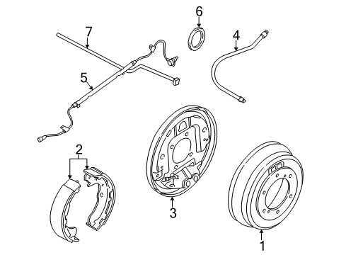 2002 Infiniti QX4 Rear Brakes Cylinder Rear Wheel Diagram for 44100-3W40A