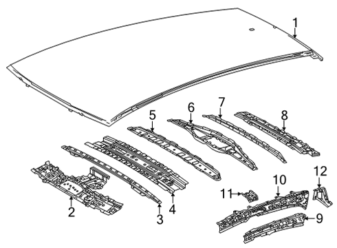 2022 Lexus NX350h Roof & Components REINFORCEMENT SUB-AS Diagram for 63103-78050