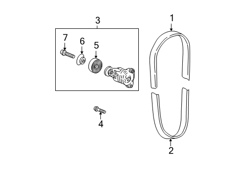 2001 Acura TL Belts & Pulleys Belt, Compressor Diagram for 38920-P8C-A02