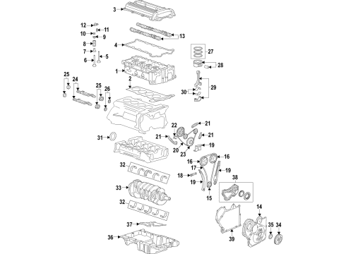 2011 Buick Regal Engine Parts, Mounts, Cylinder Head & Valves, Camshaft & Timing, Oil Pan, Balance Shafts, Crankshaft & Bearings, Pistons, Rings & Bearings Camshaft Asm-Intake Diagram for 12608300