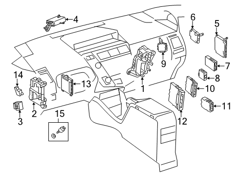 2015 Toyota Prius V Electrical Components Control Module Diagram for 89650-47412