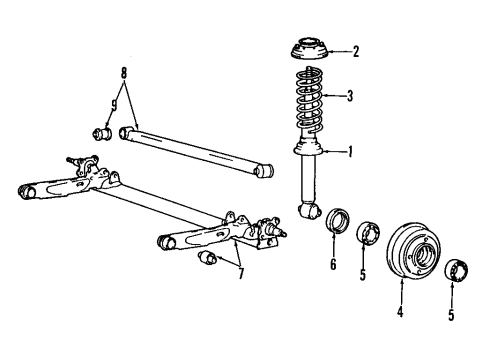 1995 Hyundai Elantra Rear Brakes Rod Assembly-Lateral Diagram for 55610-28000