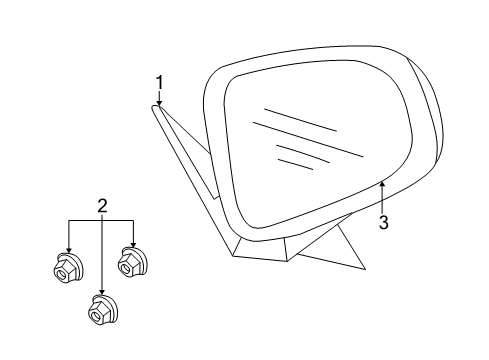 2007 Chevrolet Monte Carlo Outside Mirrors Mirror Assembly Diagram for 10352935