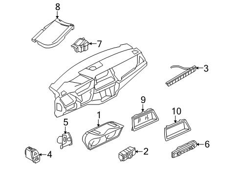 2008 BMW X6 A/C & Heater Control Units Instrument Cluster Speedometer Diagram for 62109236829