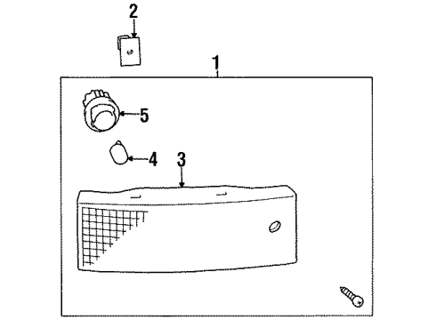 1996 Lexus LS400 Bulbs Lamp Assy, Front Marker, LH Diagram for 81740-50040