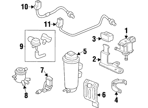 1997 Acura CL Fuel Supply Sensor, Vent Pressure Diagram for 37942-P0H-L01