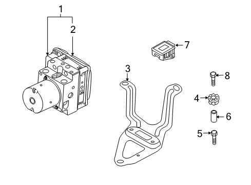 2009 BMW X5 Anti-Lock Brakes Bracket Hydro Unit Diagram for 34506771734