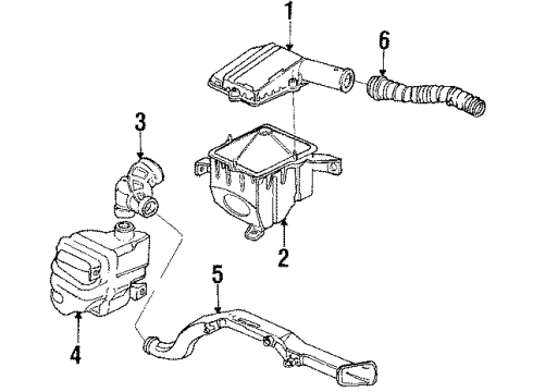 1988 Honda Civic Air Intake Housing, Air Cleaner Diagram for 17241-PM5-A00