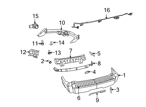 2009 Dodge Nitro Rear Bumper Screw-HEXAGON Head Diagram for 6508709AA