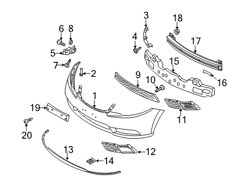 2010 Kia Forte Front Bumper Cover-BLANKING Front Diagram for 865641M000