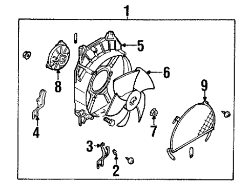 2002 Isuzu Trooper A/C Condenser Fan Shroud, Fan Motor (Air Conditioner) Diagram for 8-97139-118-0