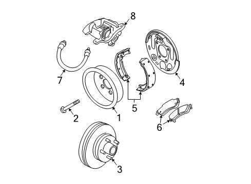 2004 Chevrolet Blazer Rear Brakes Hose Asm-Rear Brake *Marked Print Diagram for 22163643