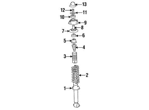 1992 Hyundai Elantra Shocks & Suspension Components - Rear Spring-Rear Diagram for 55350-28065