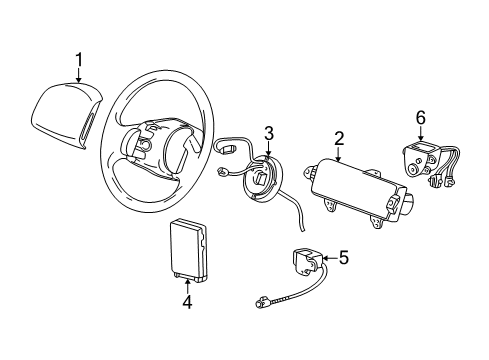 2007 Lincoln Mark LT Air Bag Components Driver Air Bag Diagram for 7L3Z-15043B13-DA