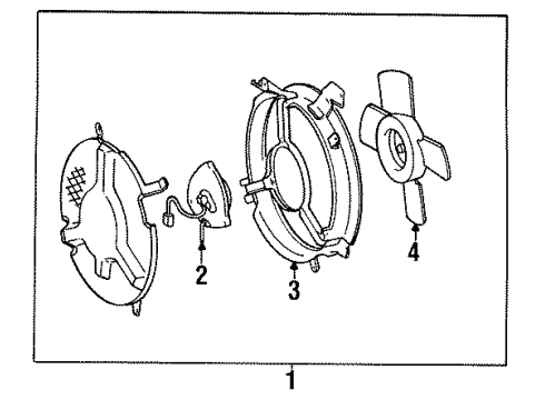 1994 Lexus GS300 A/C Condenser Fan Blower Assy, W/Shroud Diagram for 88590-30020