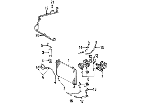 1995 Toyota Supra Air Conditioner Tube Assembly, AIRCONDITIONER Diagram for 88710-14090