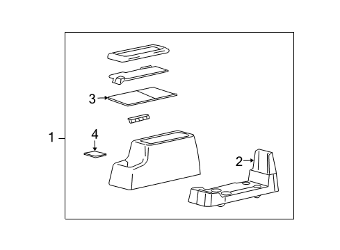 2005 Mercury Monterey Center Console Console Assembly Diagram for 5F2Z-17045A36-CAA