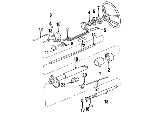 1989 GMC K3500 Ignition Lock Steering Column Shaft Diagram for 26000724