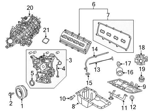 2009 Dodge Ram 1500 Engine Parts, Mounts, Cylinder Head & Valves, Camshaft & Timing, Oil Pan, Oil Pump, Crankshaft & Bearings, Pistons, Rings & Bearings, Variable Valve Timing Filter-Engine Oil Diagram for 4884899BC