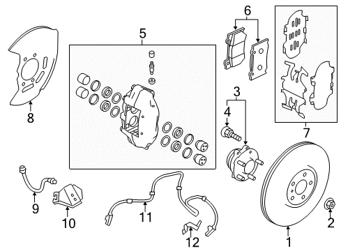 2020 Infiniti Q60 Anti-Lock Brakes Disc Brake Kit Diagram for D1080-JL00A