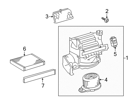 2015 Toyota Prius C Blower Motor & Fan Fan & Motor Diagram for 87103-52210