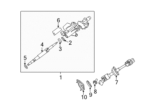 2012 Lexus ES350 Steering Column & Wheel, Steering Gear & Linkage Gear Assembly, Tilt Steering Diagram for 45810-33020