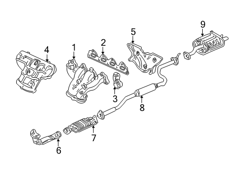 2000 Acura Integra Exhaust Manifold Cover B, Exhaust Manifold Diagram for 18121-P73-A00