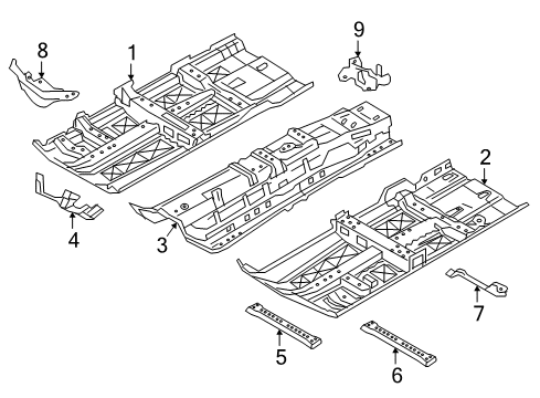 2021 Nissan Maxima Floor & Rails Floor Front, LH Diagram for 74321-9DL0D