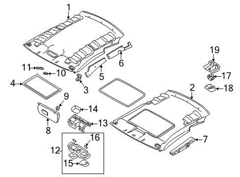 2001 Chrysler Sebring Interior Trim - Roof Bulb Diagram for MF820512