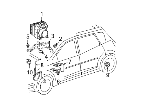2006 Toyota Matrix ABS Components Actuator Assembly Diagram for 44050-01040