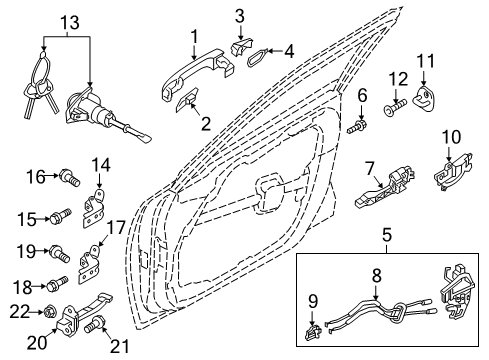 2017 Kia Optima Front Door - Lock & Hardware Door Outside Handle Assembly, Right Diagram for 82661A8000